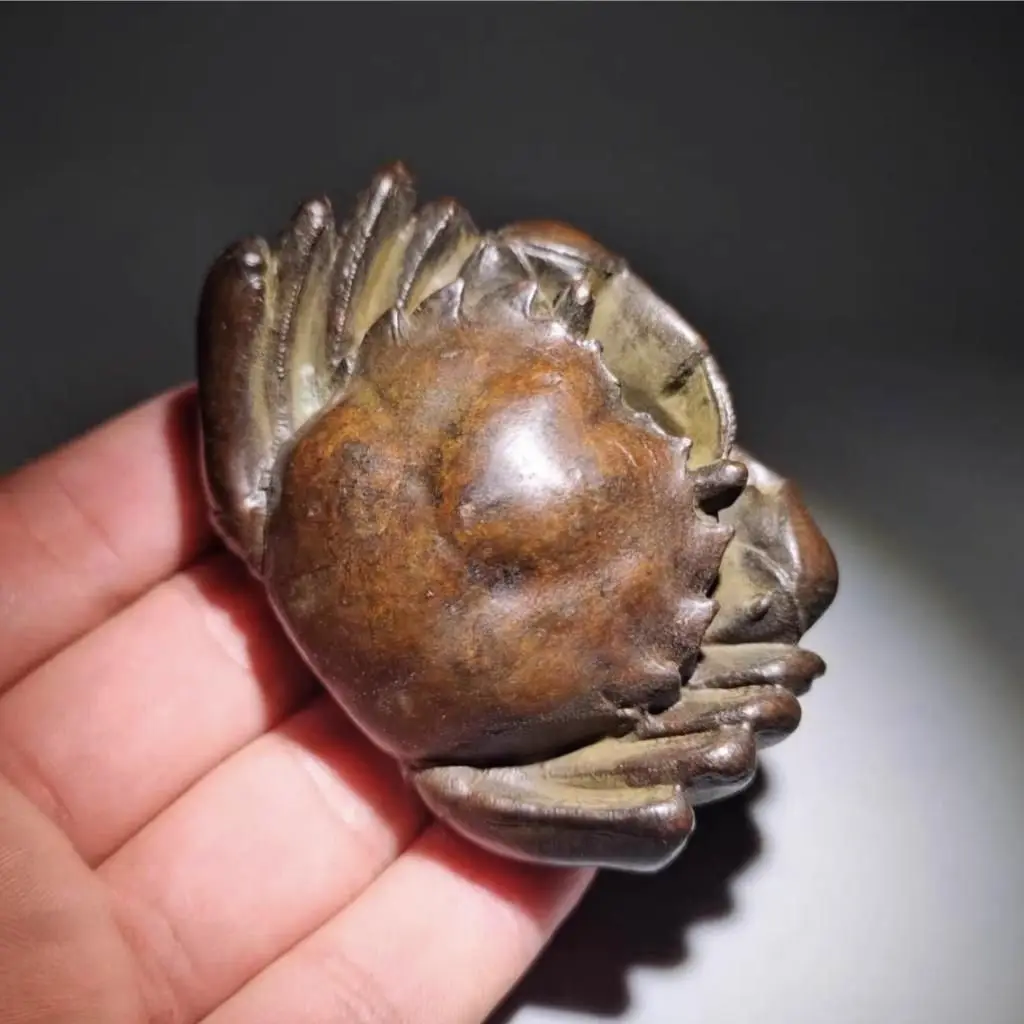 Antique Crab Statue Tea Pet Desk Ornament Animal Miniature Figurine Vintage Home Decorations Accessories
