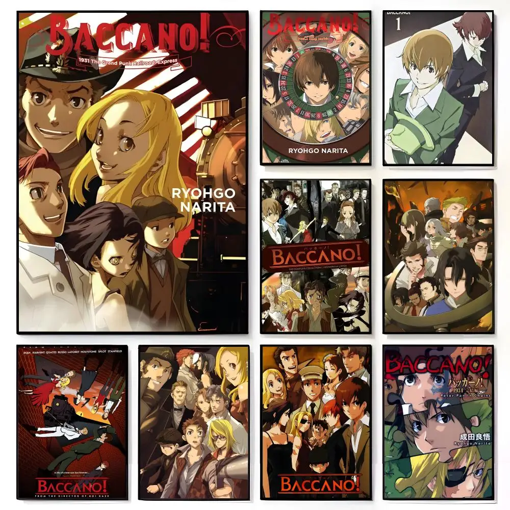 Póster estético Retro Kinetic B-Baccano Jazz Age Anime, mural de película americana, decoración de pared para habitación de niños, impresión