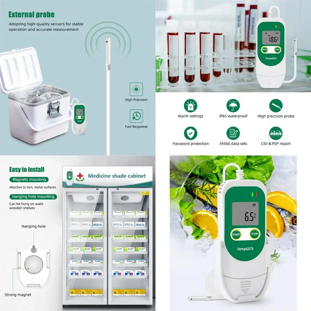 A2BE Radio Temperature Dampness Register Mount Plan Live Alarm Structure For Medicinal Storage Monitoring