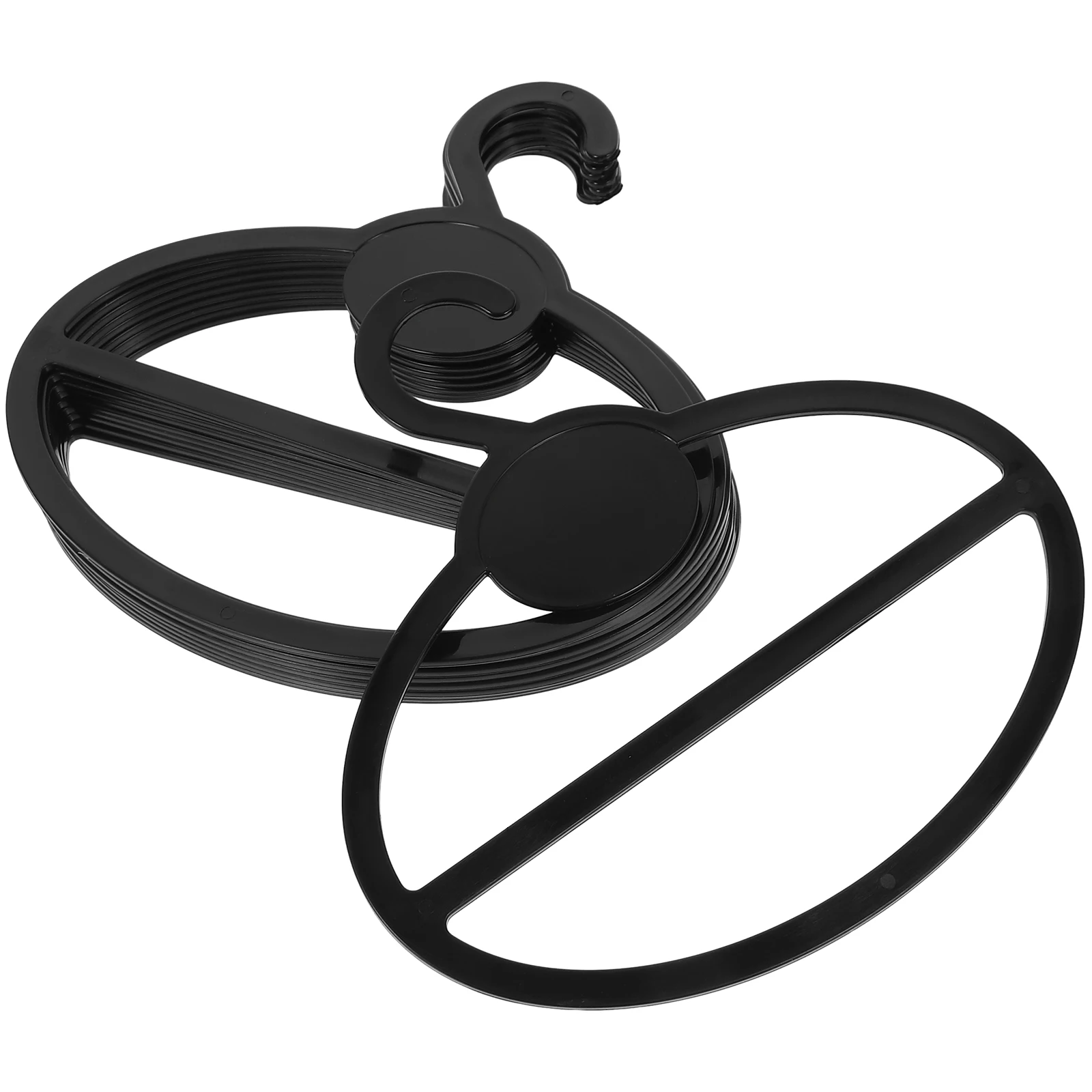 

10pcs Black 13cm Round Hook Scarf Stand Hanger Organizer Tie Rack Belt Storage Plastic Home Closet Clothes Storage Solution