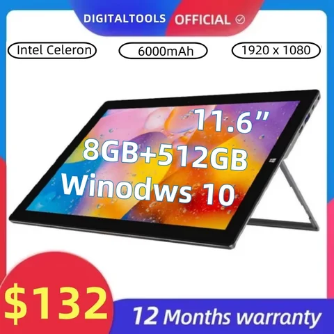 HEIßE VERKÄUFE 11,6" FHD Windows 11 Tablets 8 GB RAM 512 GB ROM Intel Celeron N4100 Typ C 2xUSB 3.0 1920 x 1080 Pixel HD-MI 6000 mAh ﻿