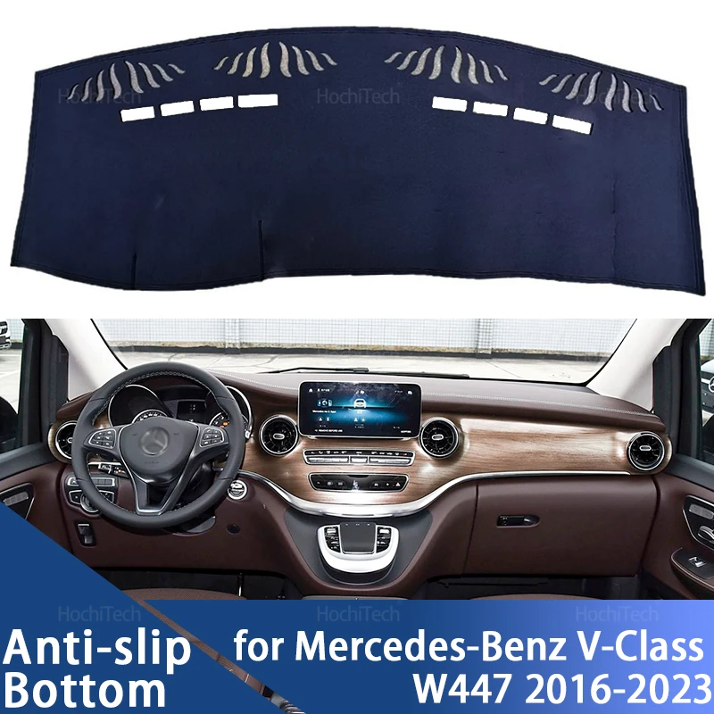 Car Dashboard Cover Avoid Light Pad Instrument Platform Cover Mat Carpet For Mercedes-Benz V-Class W447 Pre-facelift 2016-2023