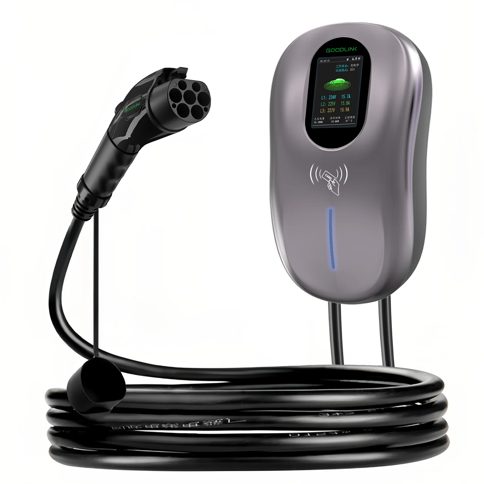 

GBT 11kW AC 16A Wall-Mounted EV Charger, Model S02, Safety Electric Vehicle Charger, 380V, Suitable for Home & Outdoor Use