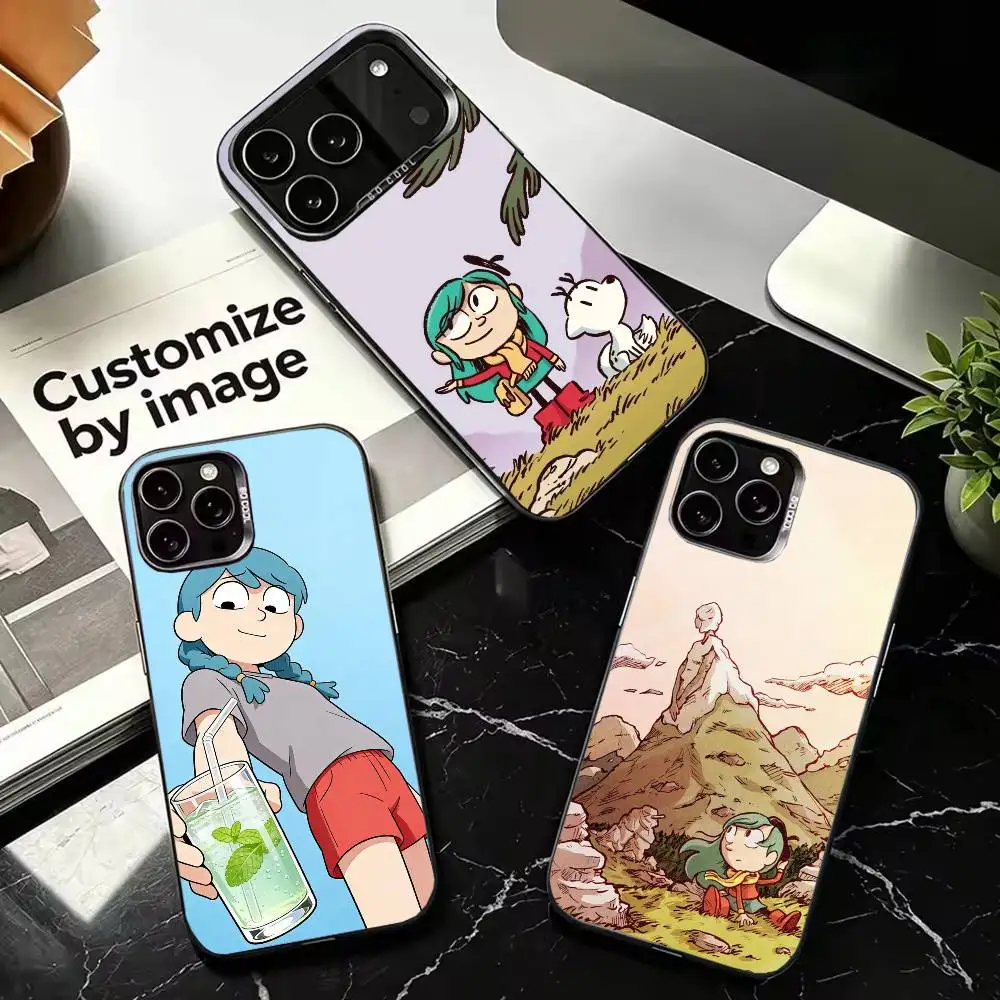 Hot H-Hilda Girl Lovely Colorful Silver Protective Cell Phone Case, Fit for iPhone 11,12,13,14,15,16,17,Plus,Pro Max,XS,Mini