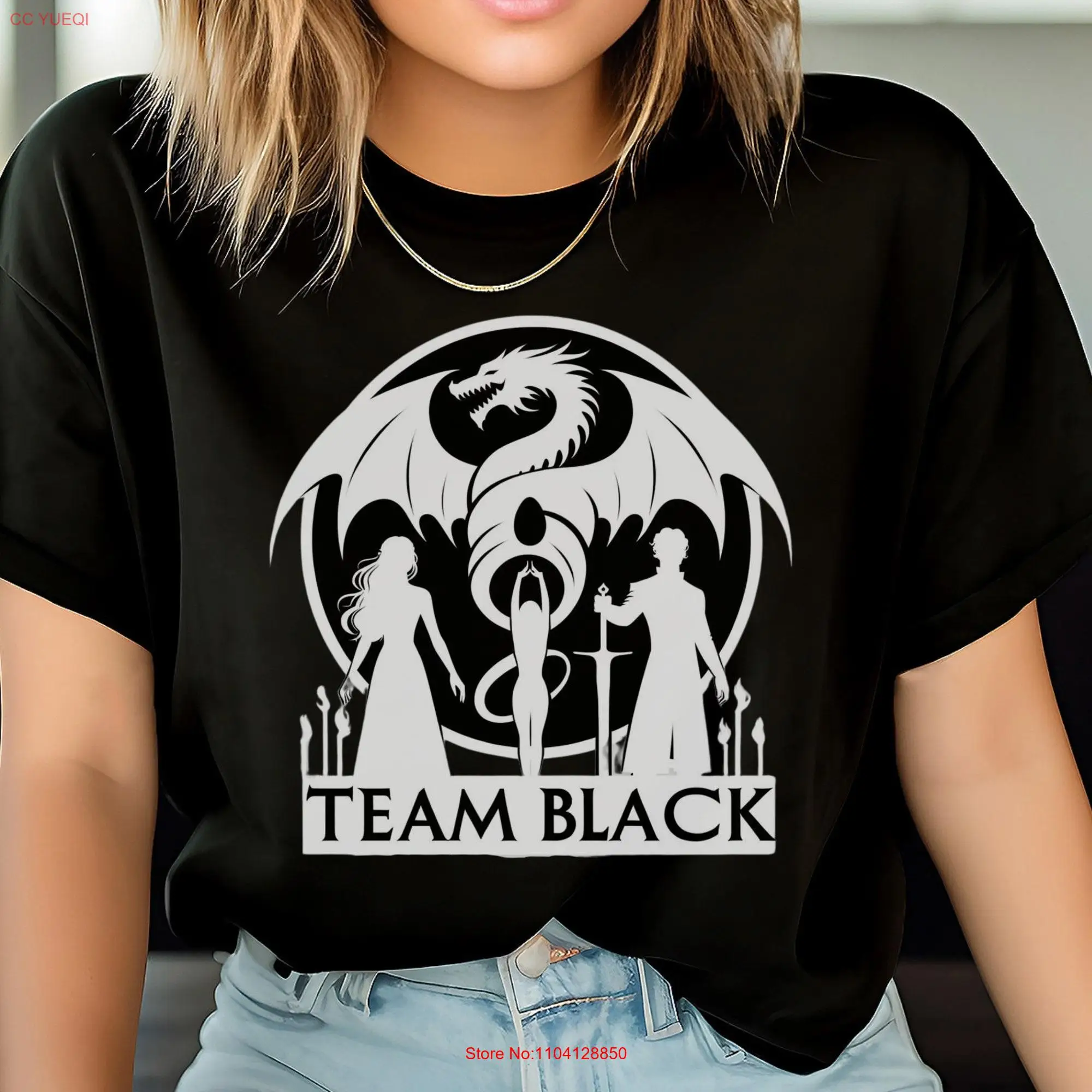 Dragon Team Black T Shirt Merch Fantasy SweaT Dragons Reader s long or short sleeves