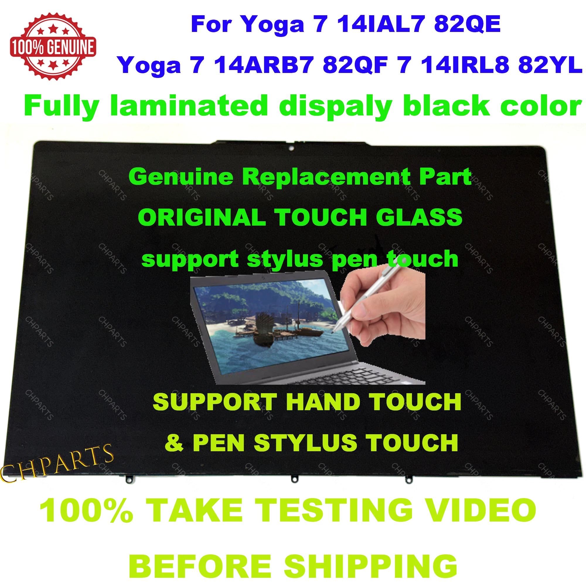 

14" For lenovo Yoga 7 2-in-1 14IAL7 82QE 7 14ARB7 82QF 7 14IRL8 82YL LCD Display Touch Screen Replacement Assembly 14IML9 83DJ