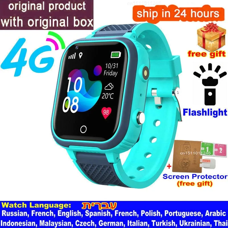 LT21 4G Smart Horloge Kids Gps Wifi Video Call Sos IP67 Waterdichte Kind Smartwatch Camera Monitor Tracker Locatie Telefoon horloge