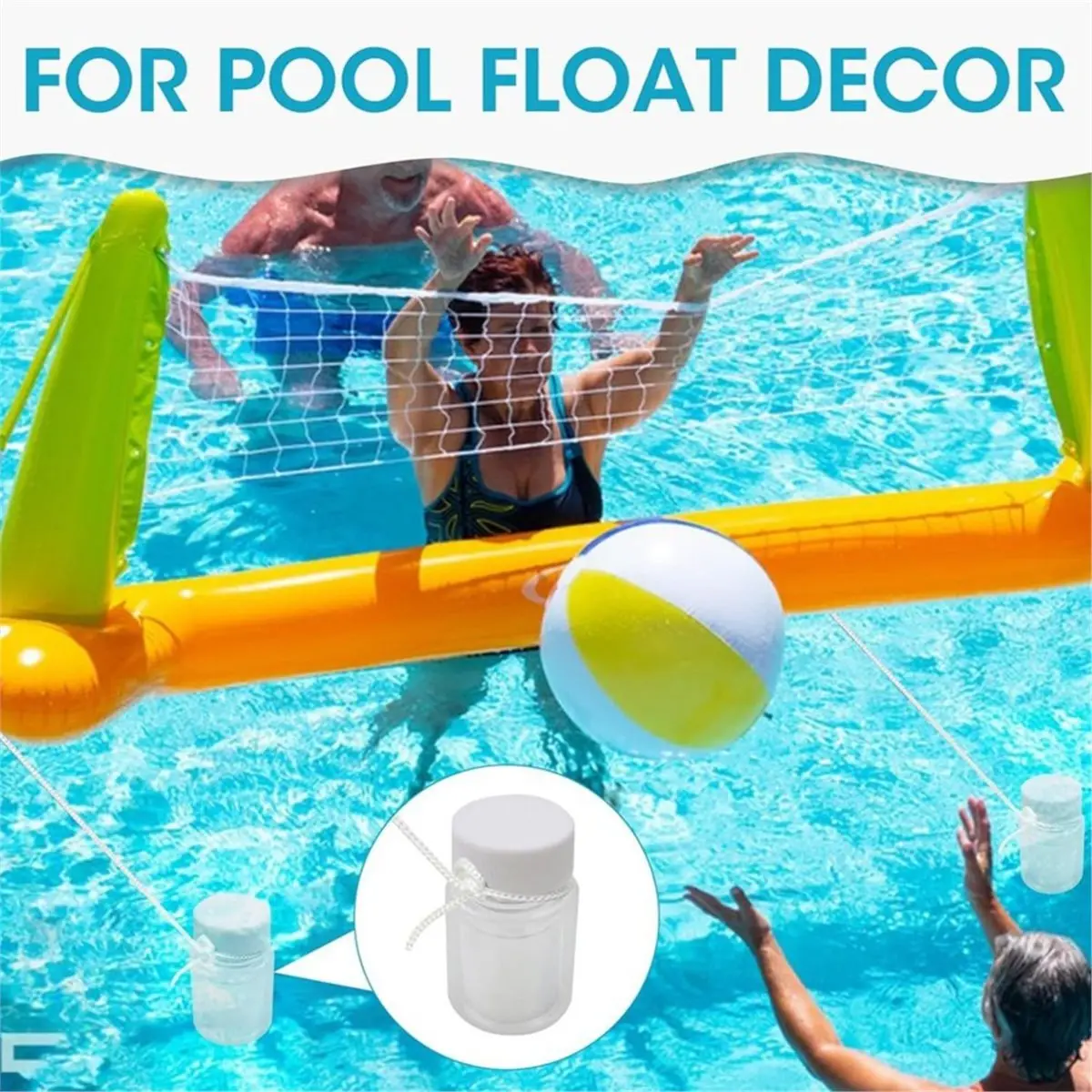 Pool Float Anchor Set, 200g Chrome-Plated Steel Weights for Stability, Includes Sealed Anti-Rust Bottle