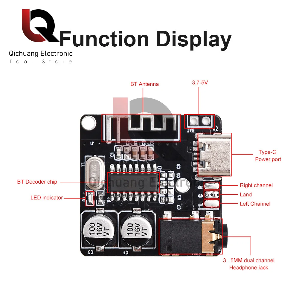 1/5Pcs VHM-314 DIY Bluetooth Audio tablica odbiorcza Bluetooth 5.0 mp3 bezstratny płyta dekodera bezprzewodowy moduł muzyka Stereo DC3.7-5V