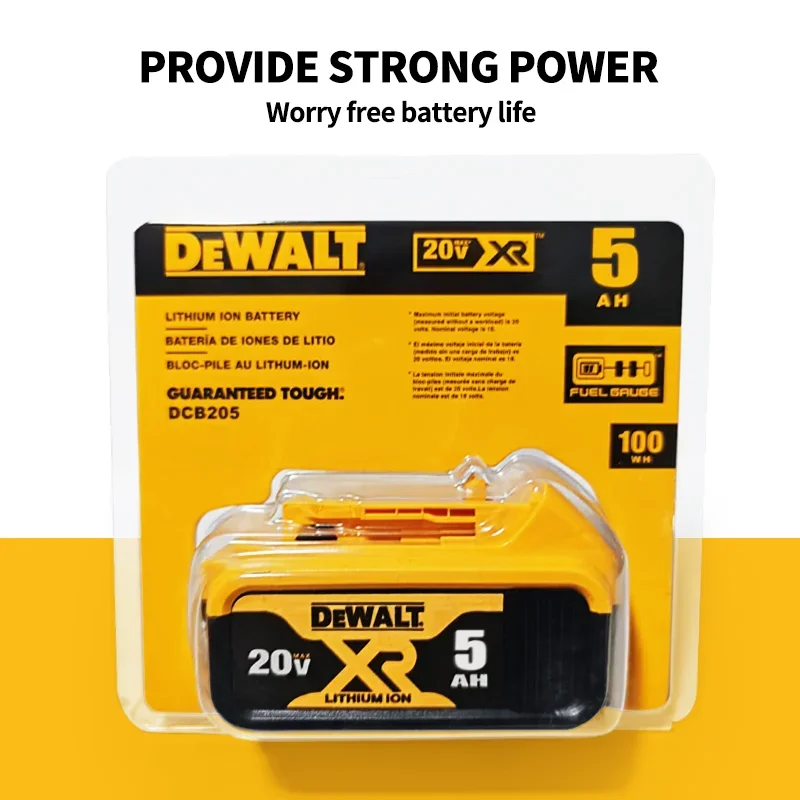 100% Genuine Dewalt 20V Battery, 2AH 6AH Rechargeable Lithium Ion Battery, Dewalt DCB200 DCB206 Power Tool Replacement Battery