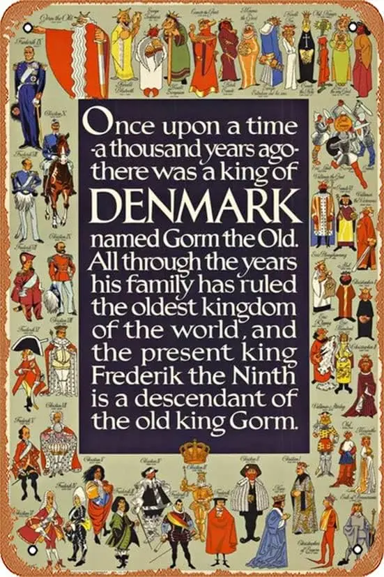 Muecddoa DENMARK, King Gorm the Old Movie Poster Metal Tin Signs Vintage Wall Art Best Gift  Bathroom Retro Art Metal S-aluminum