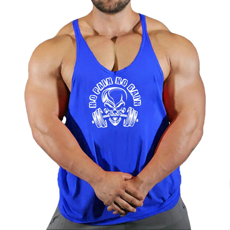 New Hot Sale Mens Printed Tank Top Breathable Cool Vest Running Shirt Cotton Tees Bodybuilding Singlet Fitness Sleeveless Gym