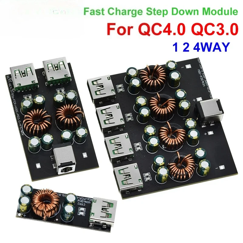 QC4.0 QC3.0 1 2 4 Way USB Type-C Mobile Phone Quick Charge Adapter 6-35V Step Down Buck Boost Module SW3518 / SW3516 For Huawei