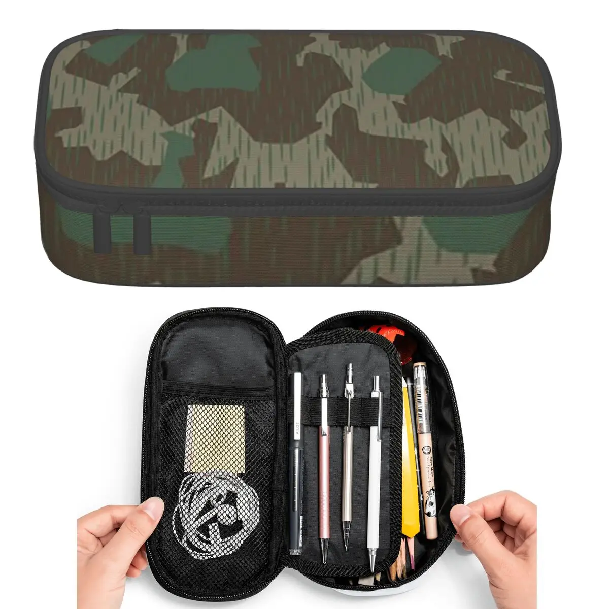 

WW2 Germany Military Splinter Camo Splittertarn Camouflage Pencil Cases for Students Pen Box Pencil Bag Pencil Pouch Pen Holder