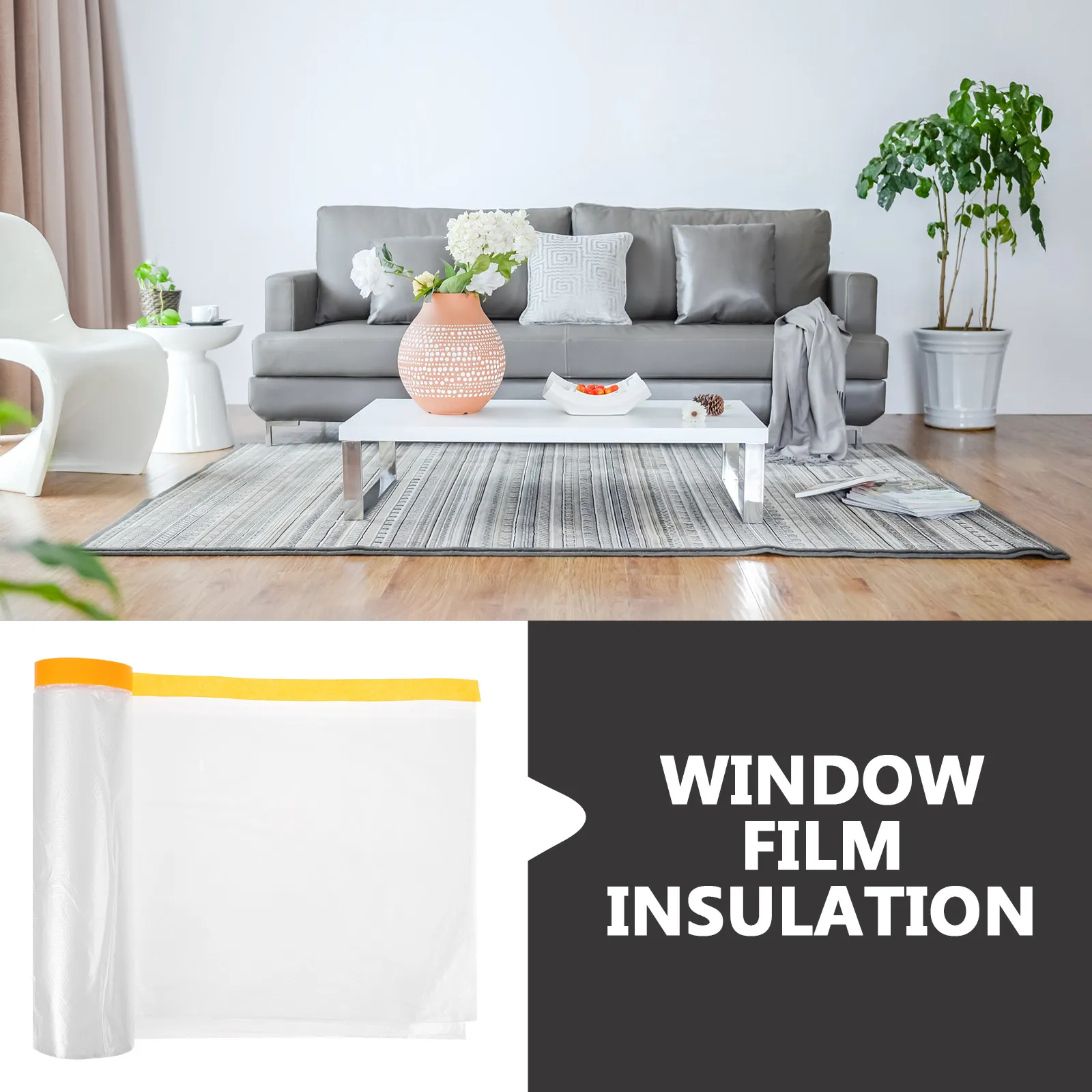 Window Insulation Film 20M Winter Insulation Roll Plastic Window Covering Weatherproofing Film for Home for Winter