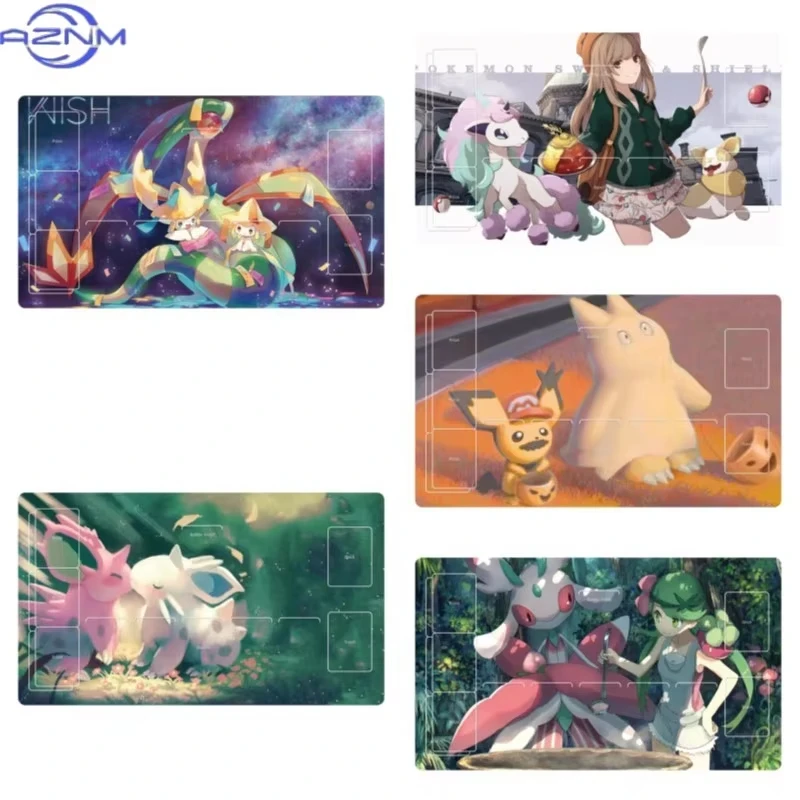 Pokemon TCG Playmat Fantasy Anime Creatures Game Mat Non Slip Rubber Trading Card Game Battle Desk Pad