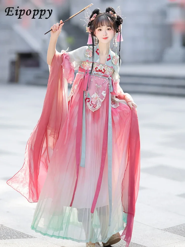 Tang style chest length skirt embroidered Hanfu women