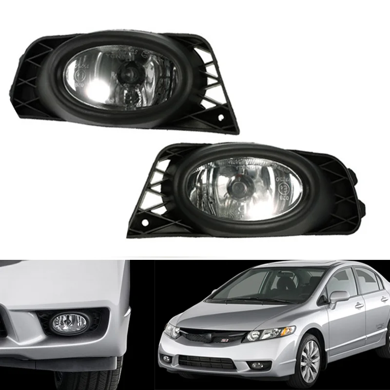 

2Pcs Front Bumper Fog Light Lamp For HONDA CIVIC FA1 2009 2010 2011 Foglights Driving Light 33950-SNA-H51 33900-SNA-H51