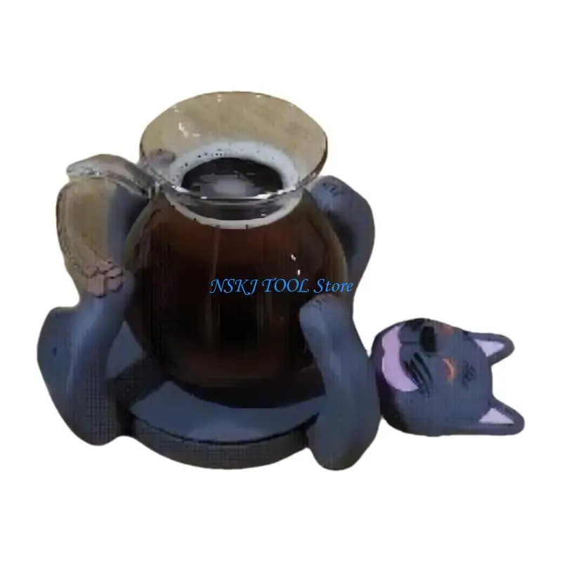 

L8RC Lovely Cats Nonslip Cup Holder Funny Heat Insulation Tabletop Drink Desktop Decoration Enduring