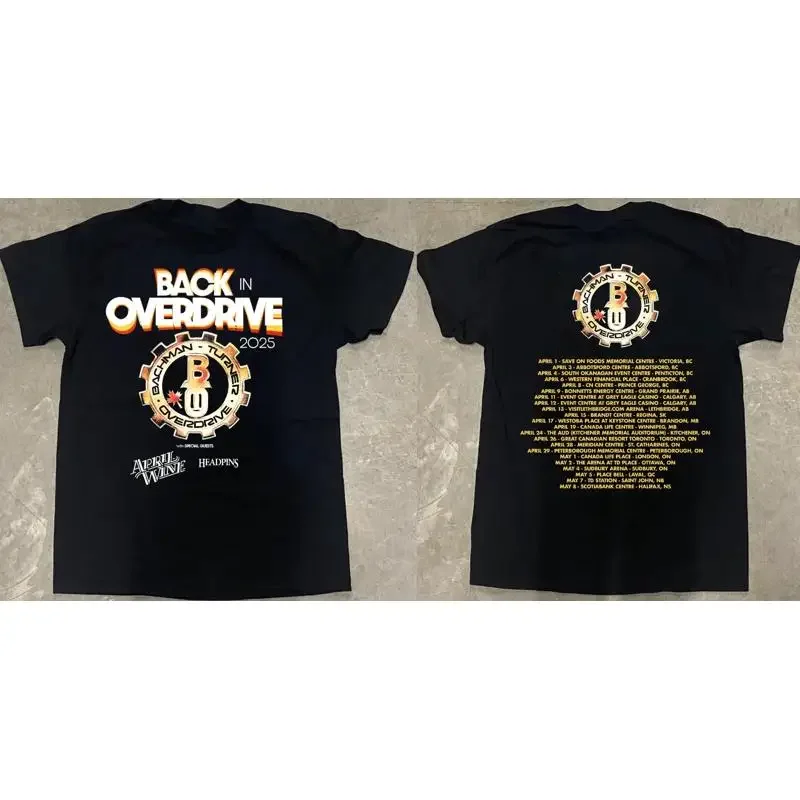 Bachman-Turner Overdrive Music Tour Cotton Black All Size T Shirt For Men BL407