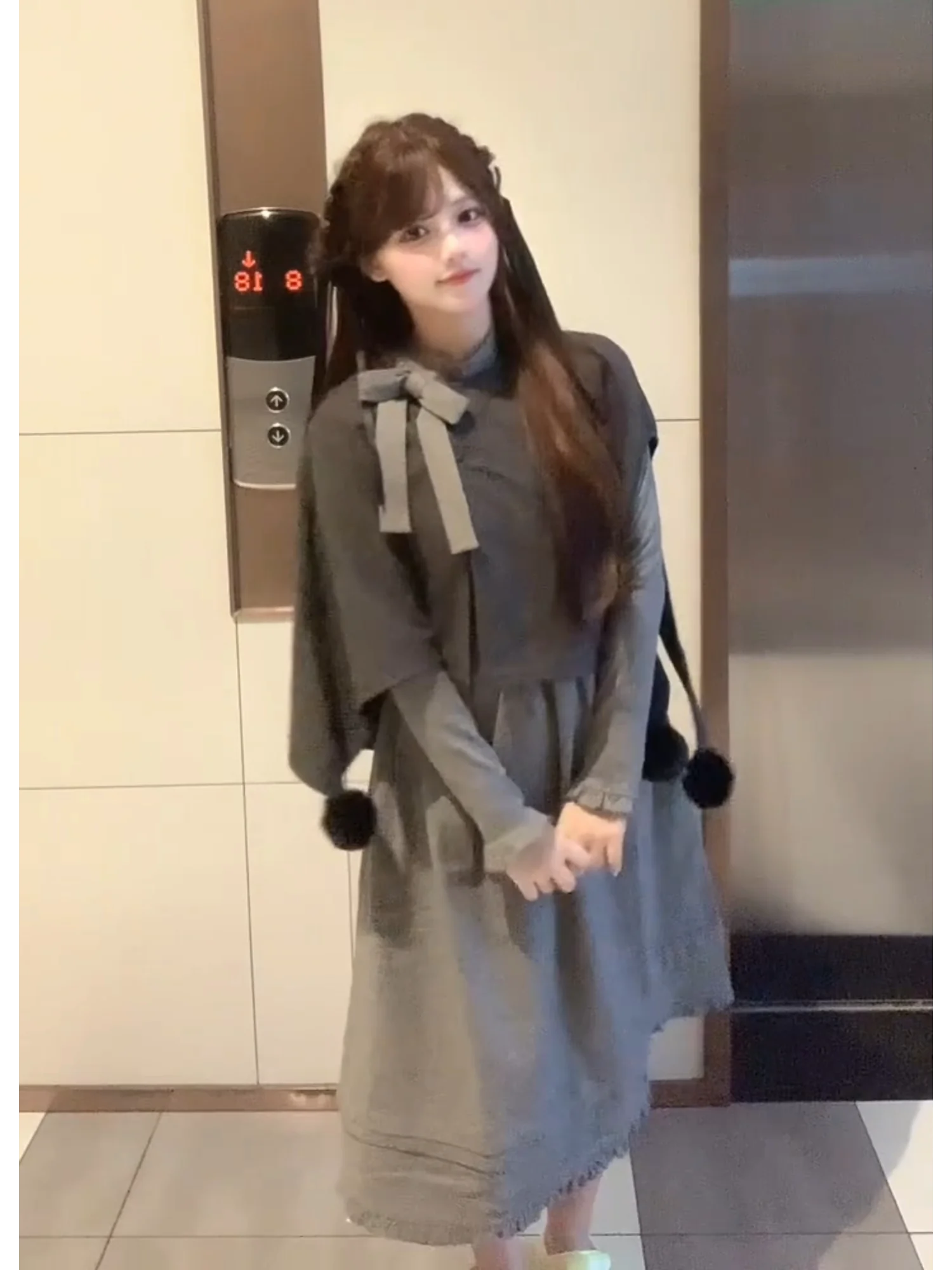 

Faionable Unique College Sle Women's Long Sve Dr Set Slimming Two Piece Winter Outfit Korean Sle High Waist Trousers