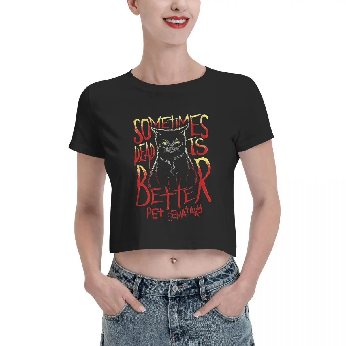 

Pet Sematary Leak navel T-shirt, Womens Summer Cotton Tee Fashion Crew Neck Short Sleeve T Shirts