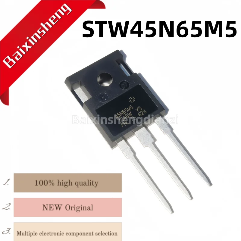 

10 pieces, brand new original STW45N65M5, 45N65M5, 35A650V, TO-247, field-effect transistor