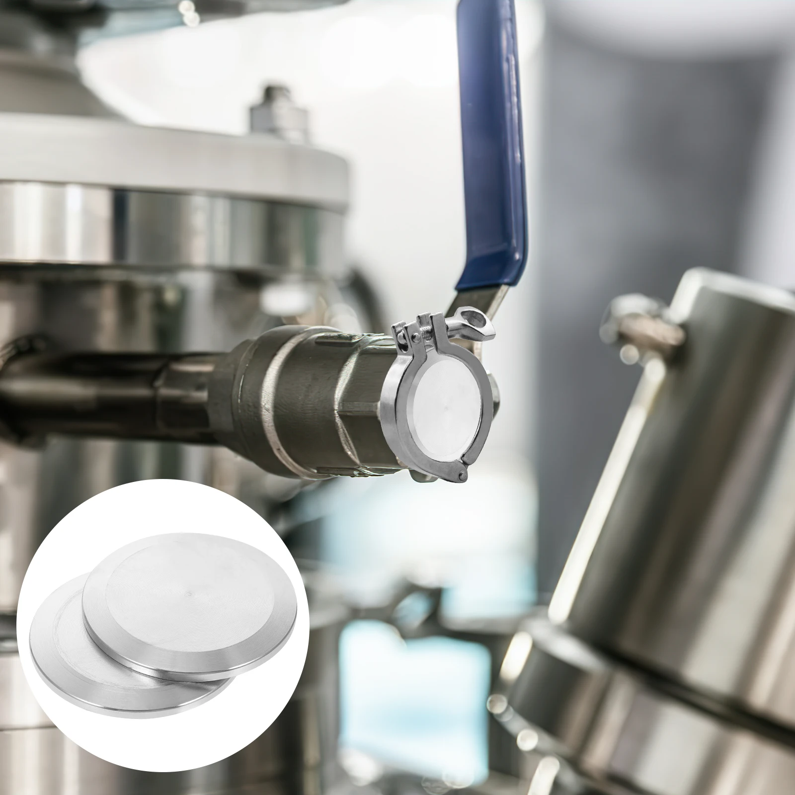 

2pcs Sanitary End 304 Stainless Steel Clamp Pipe Fittings Corrosion Resistant High Temp Sealable Solid Caps For Food