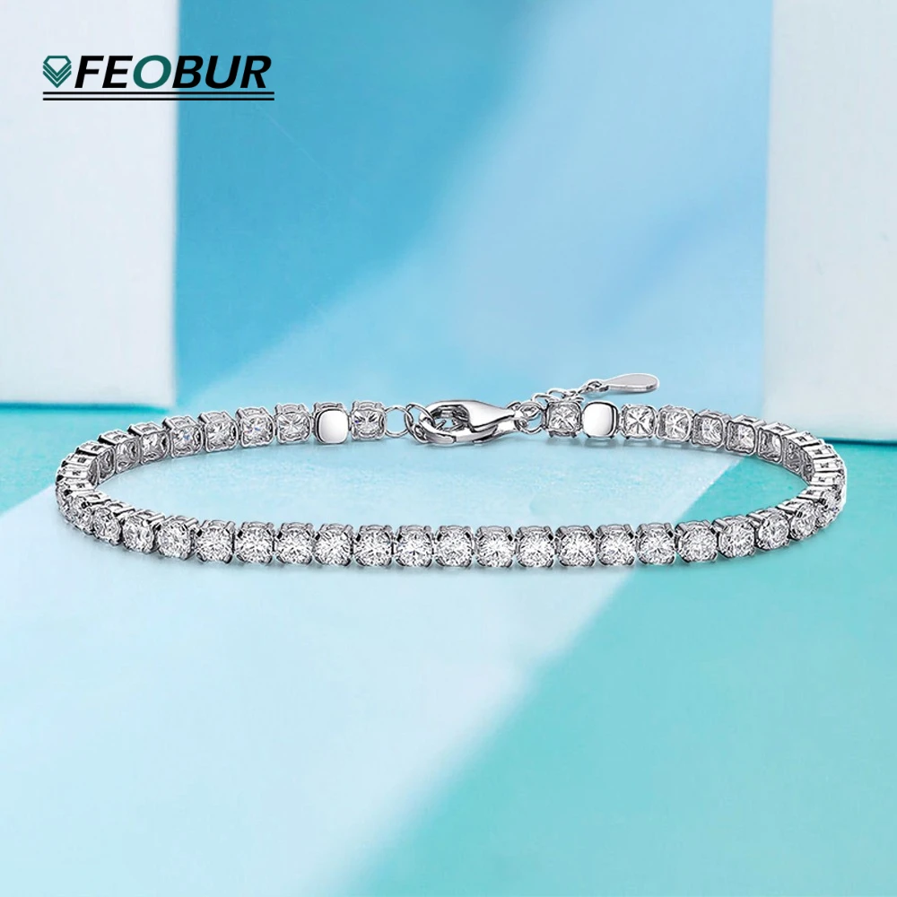 

2/3mm Moissanite Tennis Bracelets for Women 925 Sterling Silver Adjustable Full Diamond Hand Chain High Quality Jewelry GRA