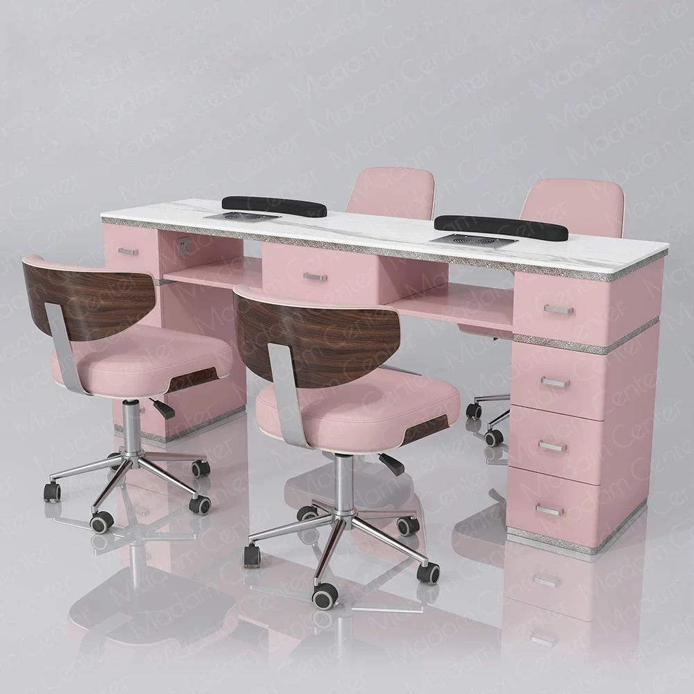 

Modern Furniture Full Set for Nail Salon Wood Manicurist Table Desk Dust Collector Nail Tech Spa Mesas De Manicure