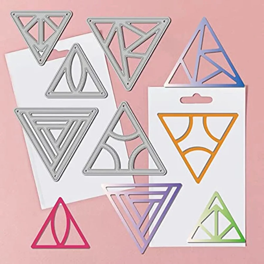 2025 New Arrival Triangle Frame Background Metal Cutting Dies for DIY Scrapbooking Card Making Knife Mould Blade Punch Stencils