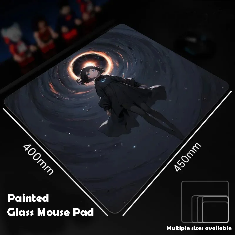 

Стеклянный коврик для мыши Universe Girl Sora, игровой коврик для мыши, индивидуальный узор, закаленный гладкий коврик для игрового стола, Fps, киберспортивный офисный игровой коврик