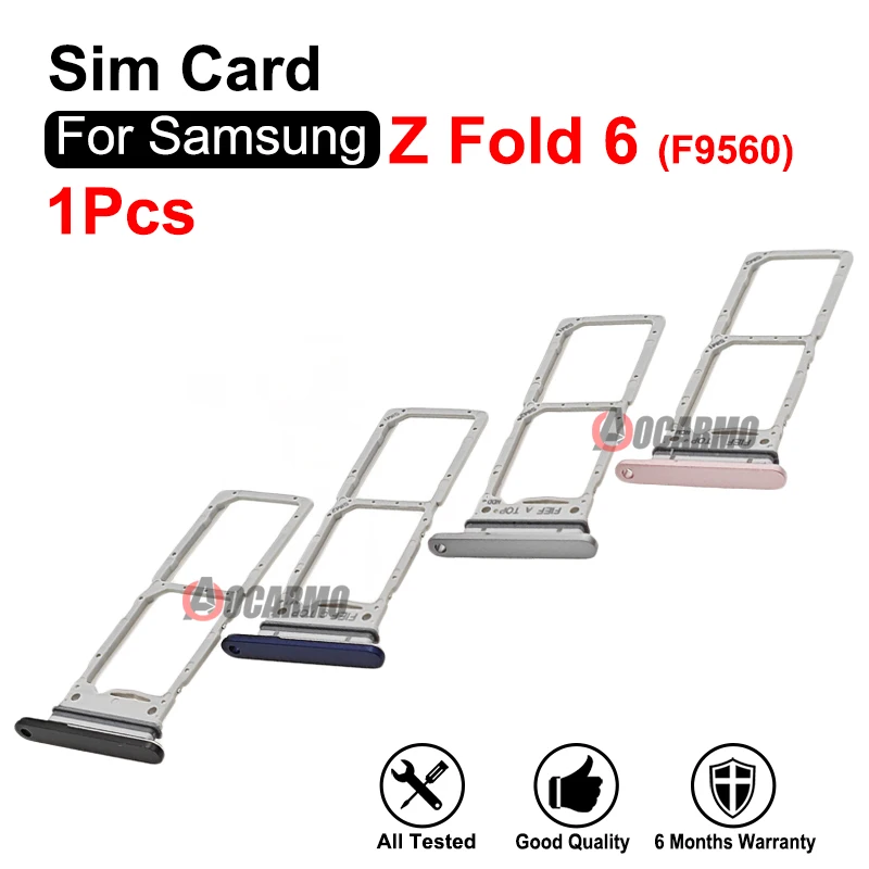 

Для Samsung Galaxy Z Fold 6 SM- F956 одинарный + двойной лоток для SIM-карты, черный/синий/серый/розовый, запасные части для держателя SIM-карты
