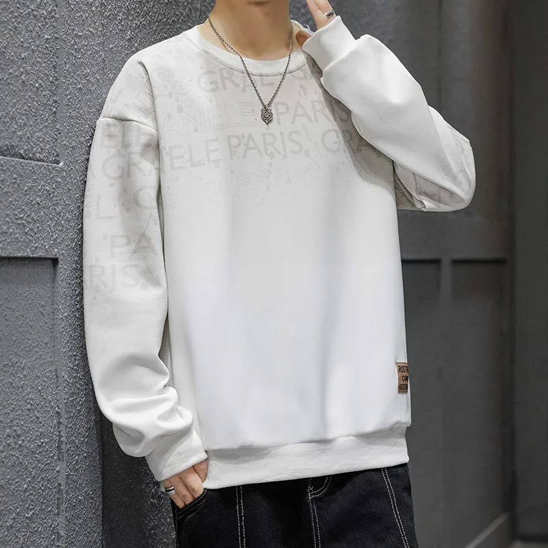 

New Spring and Autumn Fashion Brand Gradient Round Neck Loose and Handsome Simple Casual Versatile Youth Long Sleeve Sweater