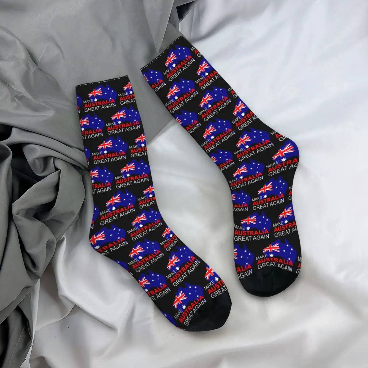All Seasons Crew Stockings Make Australia Great Again Socks Funny Long Socks for Men Women Valentine's Day Gifts