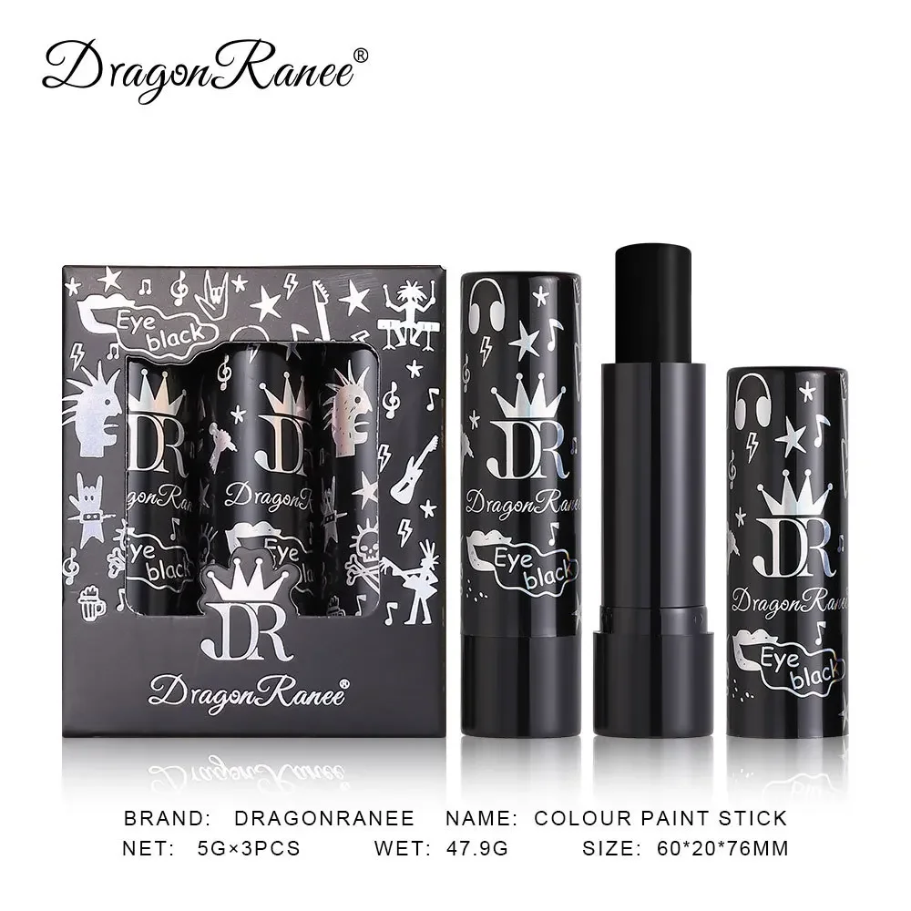 Wodoodporne, trwałe szminki Zestaw matowych szminek na Halloween Ciemnofioletowy Zielony Biały Farba do twarzy Efekt zaciemnionego wyglądu Zestaw do makijażu festiwalowego