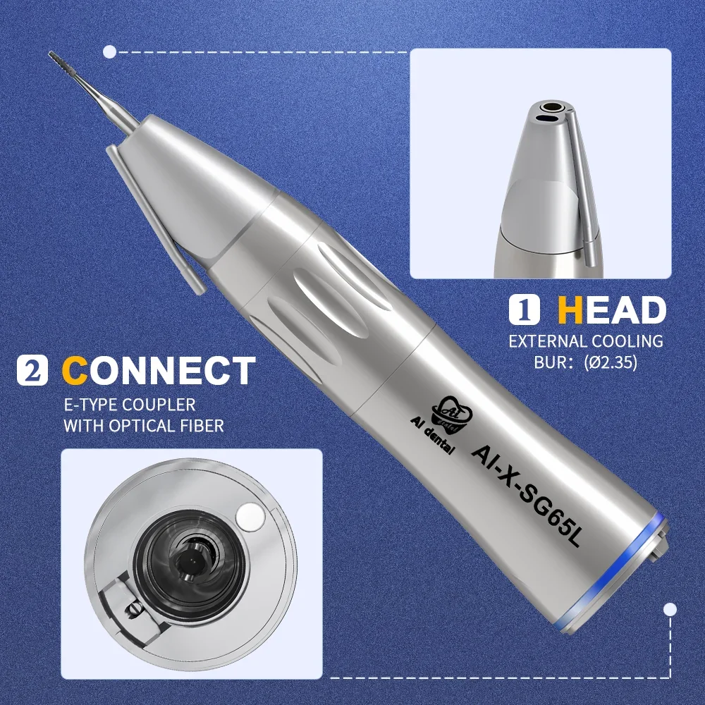 1:1 Directs Drive optics LED dentals surgerys Implants Straights Handpieces For HP burs (2.35) Externals cooling Nozzles