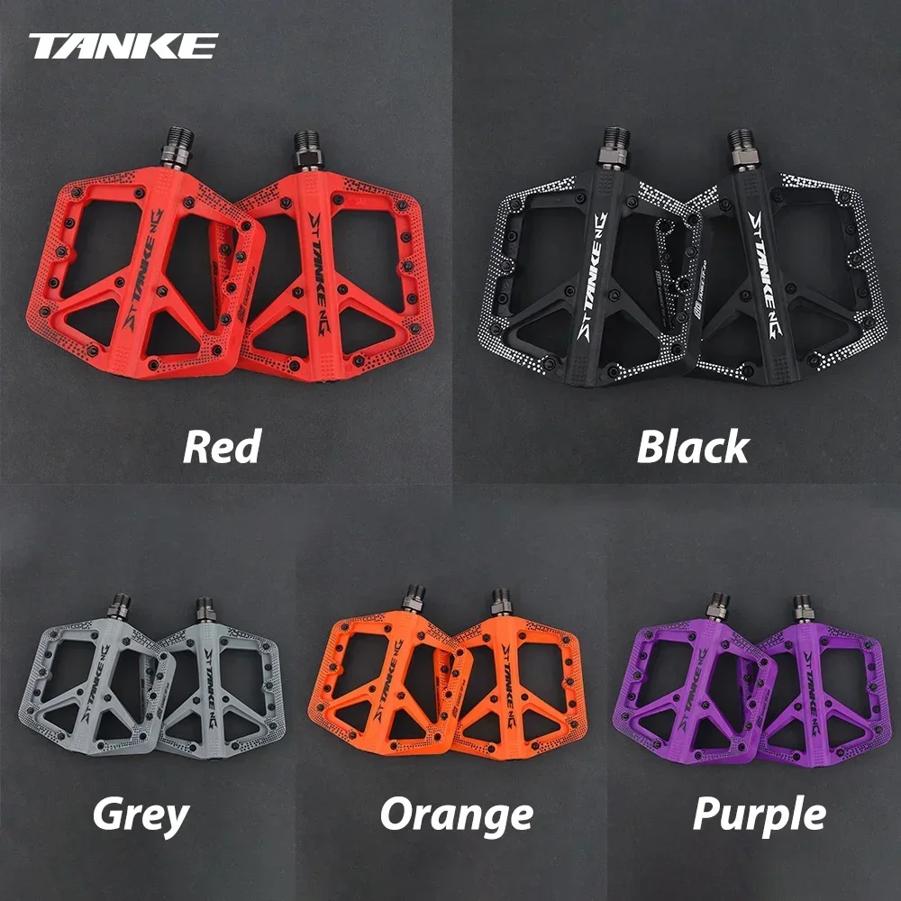 TANKE MTB Bike Nylon Pedal Widen Non-slip DU+1 Bearing Bicycle Mountain Bike  Off-road Cycling Accessories Universal BMX Platfor