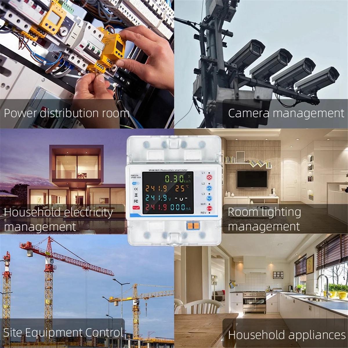 2025 + Tuya WiFi قطاع دارة ذكي حامي إعادة الإغلاق التلقائي 3P4W السلطة متر ثلاث مراحل إعادة إغلاق التبديل