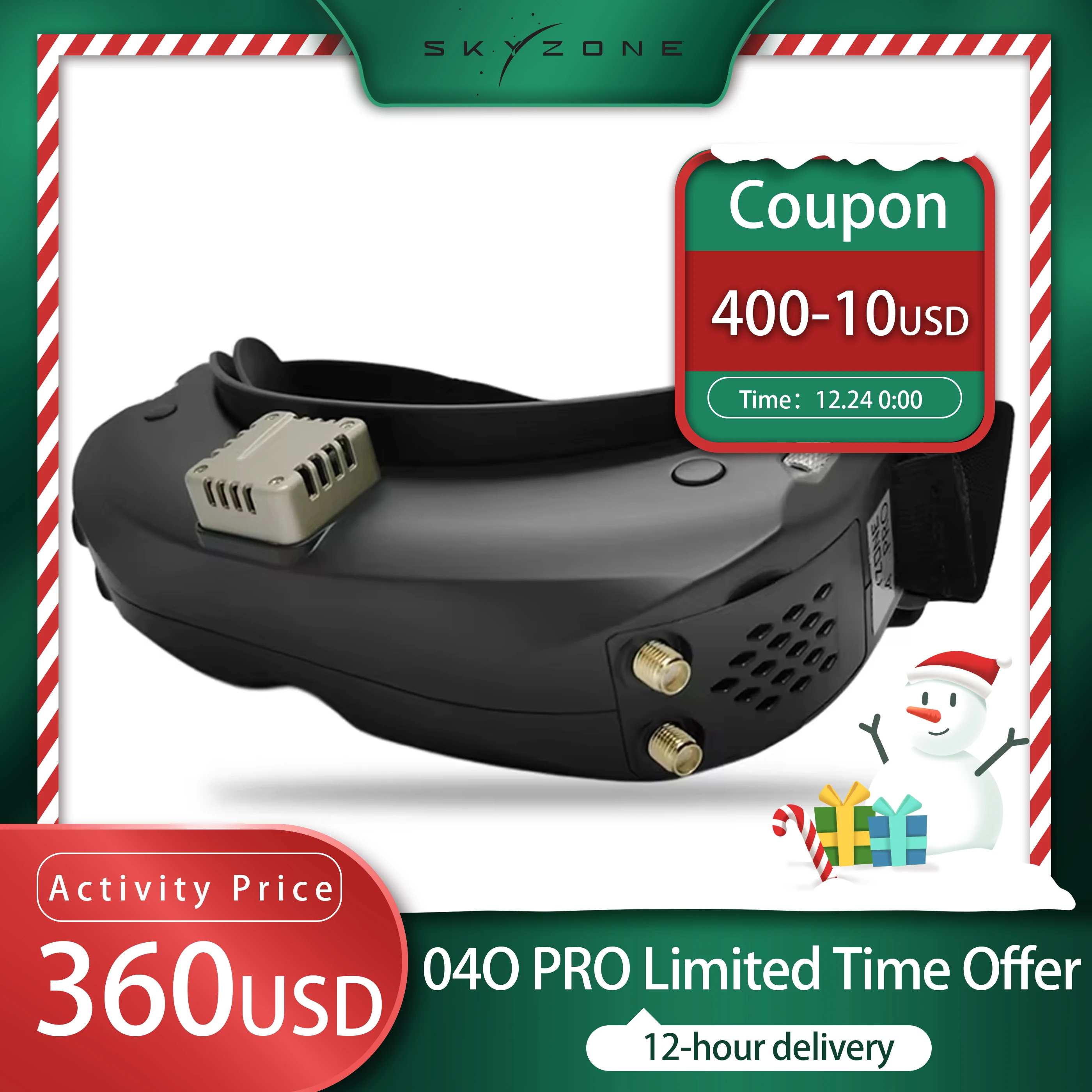 Skyzone SKY04O PRO 1280x720 OLED FPV GOGGLES 720P 60FPS 5.8Ghz 48CH Steadyview DVR Head Tracker for RC Drone Airplane planes car - image 1 of 6