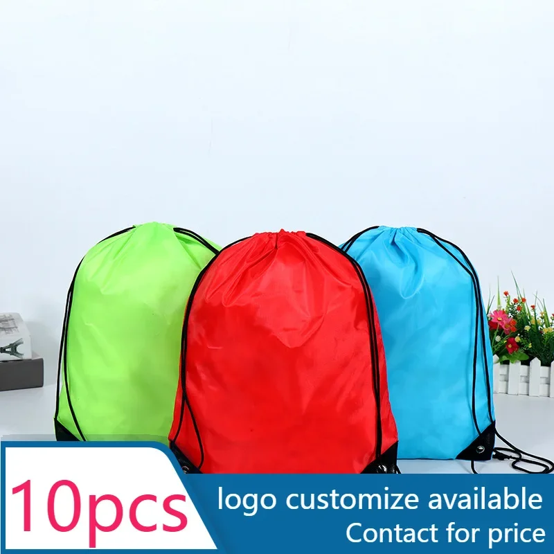 

10 Pcs Custom Bag Printing Logo Schoolbag Promotional Outdoor Casual Gym Sport Waterproof Football Bag Drawstring Backpack