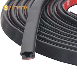 6M Rubber Weather Stripping Seal Strip for Doors/Windows, Waterproof Self-Adhesive Weatherstrip Soundproofing Brown White Black