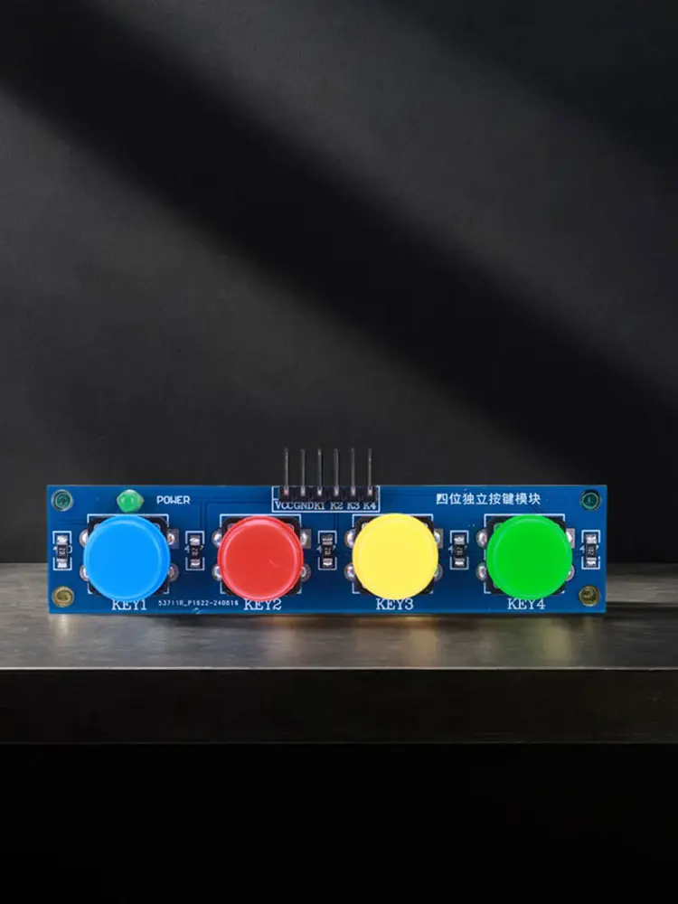 Módulo de teclado de 4 botões com chapéu e indicador LED Módulo de teclado Saída de alto nível para Arduino ou Raspberry Pi