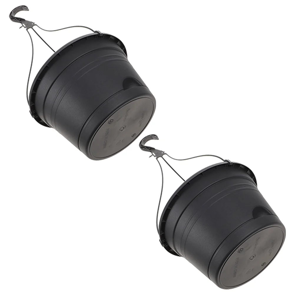 

2pcs Hanging Wall Planter Balcony Guardrail Pot 255mm Deep Gray Plastic Flower Pots Garden Decor