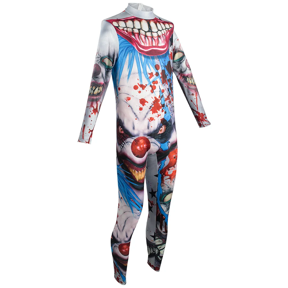 Halloween Purim Carnaval Kostuum Vrouwen En Mannen Joker Onesie Cosplay Bodysuit Film Kostuum Film Clown Sexy Zentai Catsuits