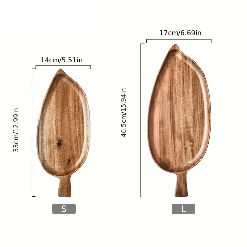 Wooden Leaf Shaped Waterproof Serving Plate Tray for Steak Sushi Grilled Meat Pizza Afternoon Tea Commercial Use As Tableware view 6