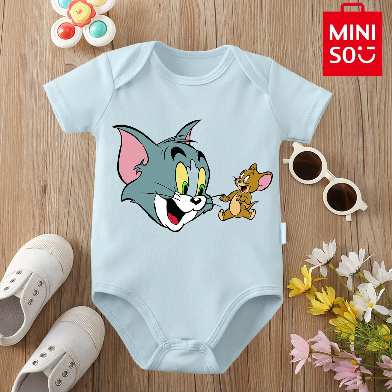 

MINISO 100% Cotton Jerry/Tom Bodysuit Soft Baby Cloths Best Gift for Baby Onesie Jumpsuit for 0 To 12 Months Cute Newborn