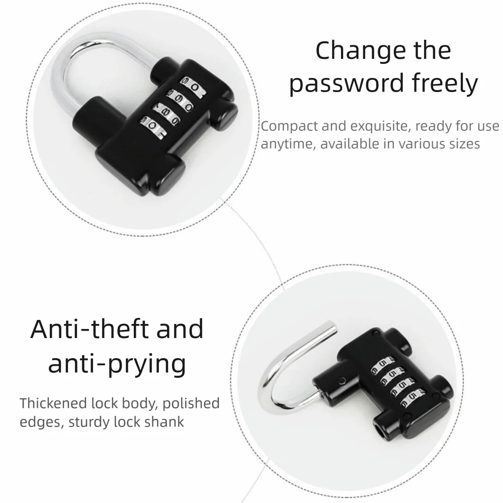 4 Dial Digit Combination Padlock Weatherproof Protection Rustproof Digit Combination Lock Heavy Duty Waterproof Password Padlock