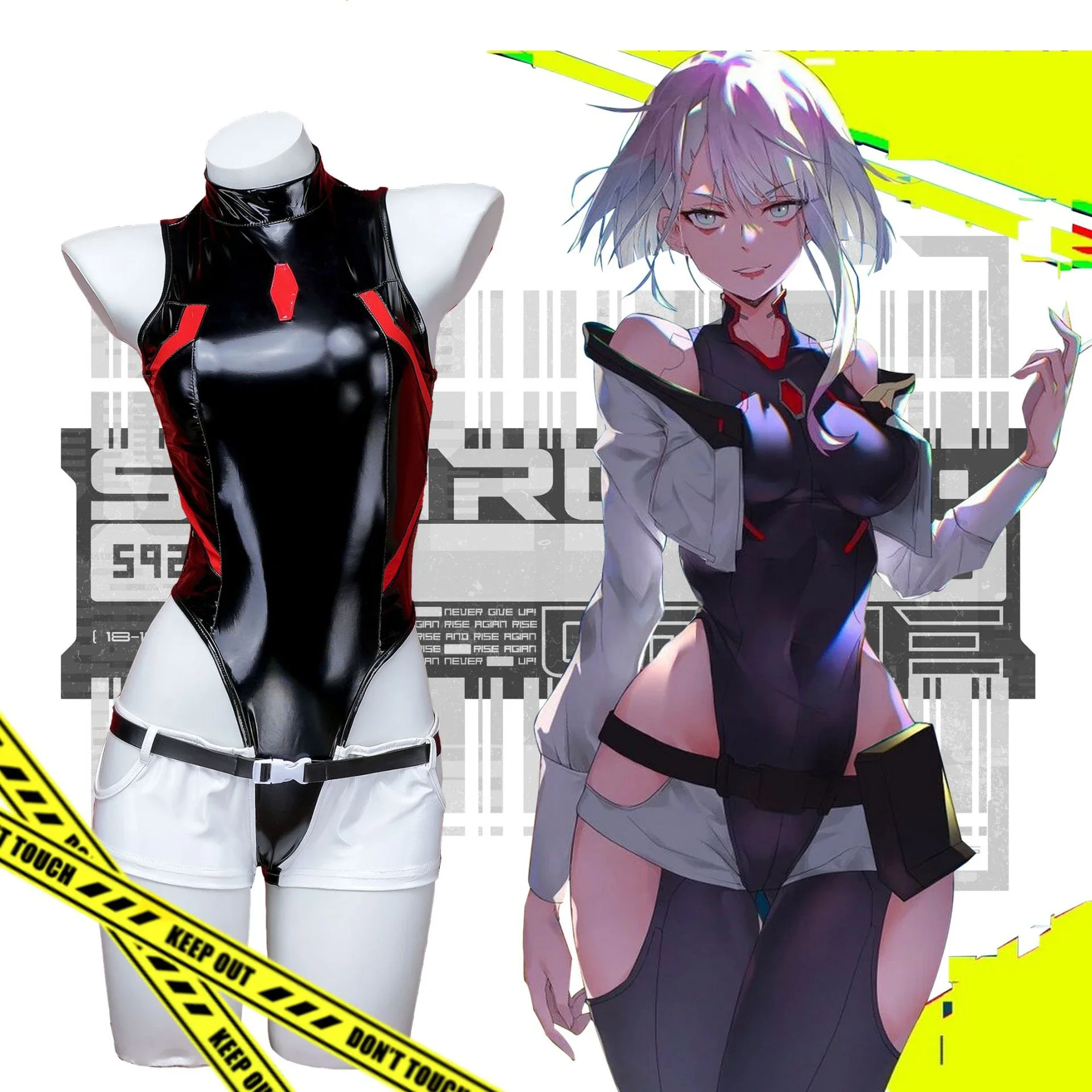 

Game Cyberpunk2077 Edgerunners Lucyna Cosplay Costumes Kushinada Punk Cyber Leather Outfits Unifrom For Women Party DJ Night