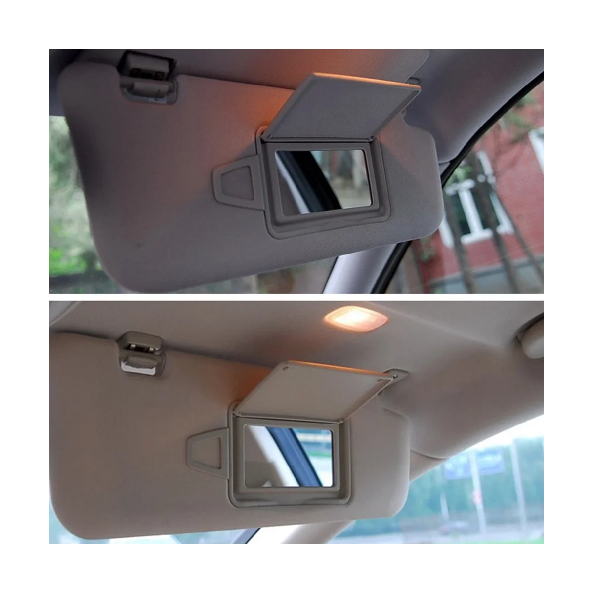 A2118100410 Front Left Sun Shade Mirror Cap for Mercedes W211 W219 2003-2010 Beige Sun Visor Mirror Cover 21181003107F85